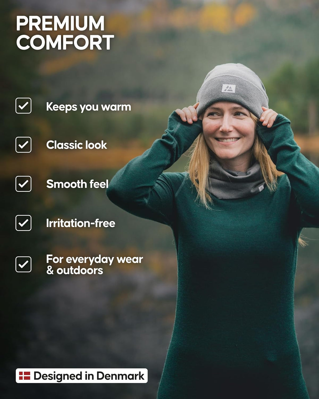 Sustainable Classic Beanie for Men & Women, Plain Kitted Hat